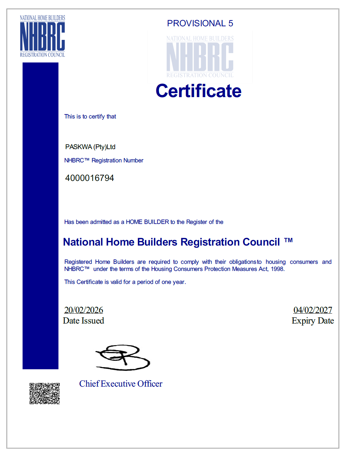 NHBRC Registered Builder Construction Company in Gauteng
